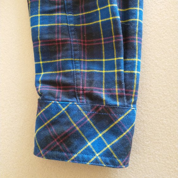 Diesel Men's Plaid Flannel Button-up Shirt Size M - Picture 7 of 10